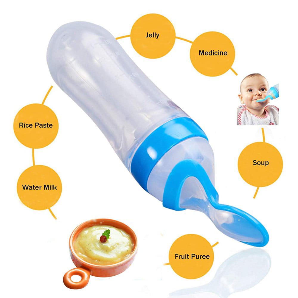 Silicone Baby Spoon Feeder – Soft Squeeze Feeding Bottle for Newborns & Toddlers