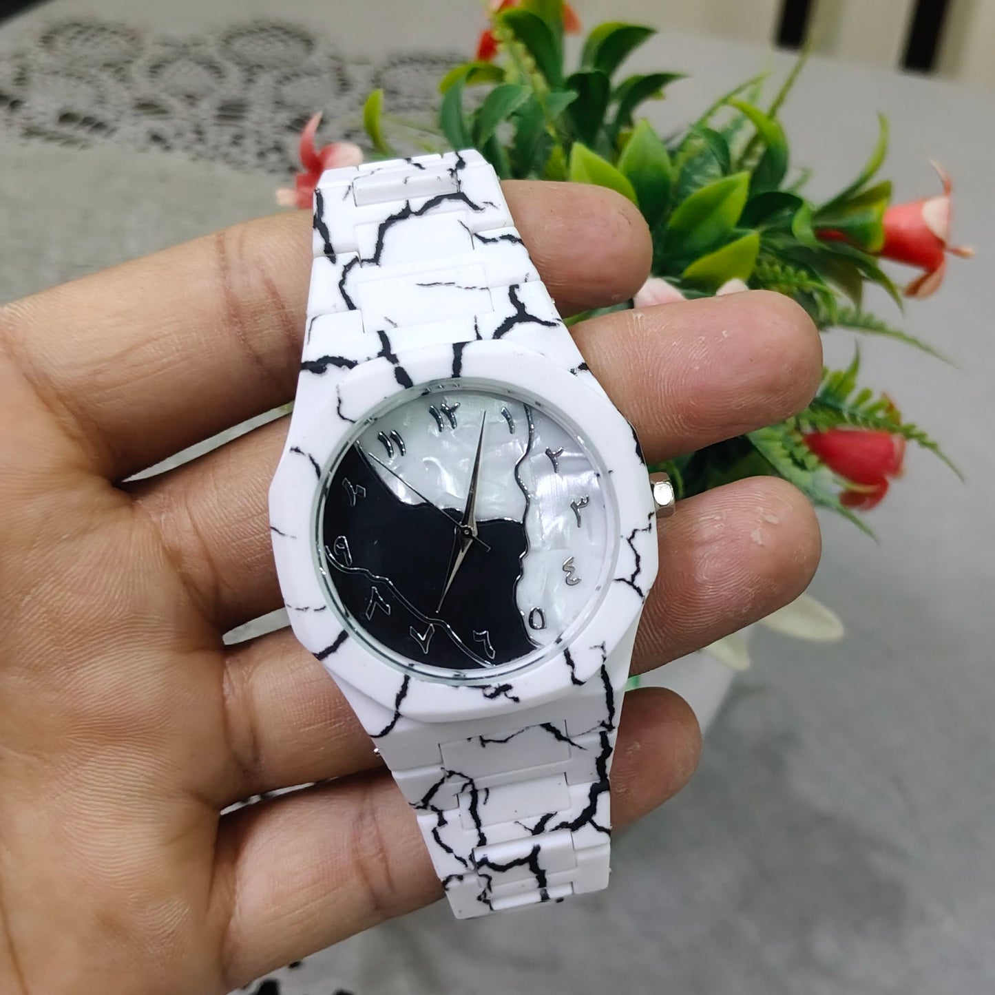 White Arabic Aura Watch – Stylish Smart Wrist Watch for Men