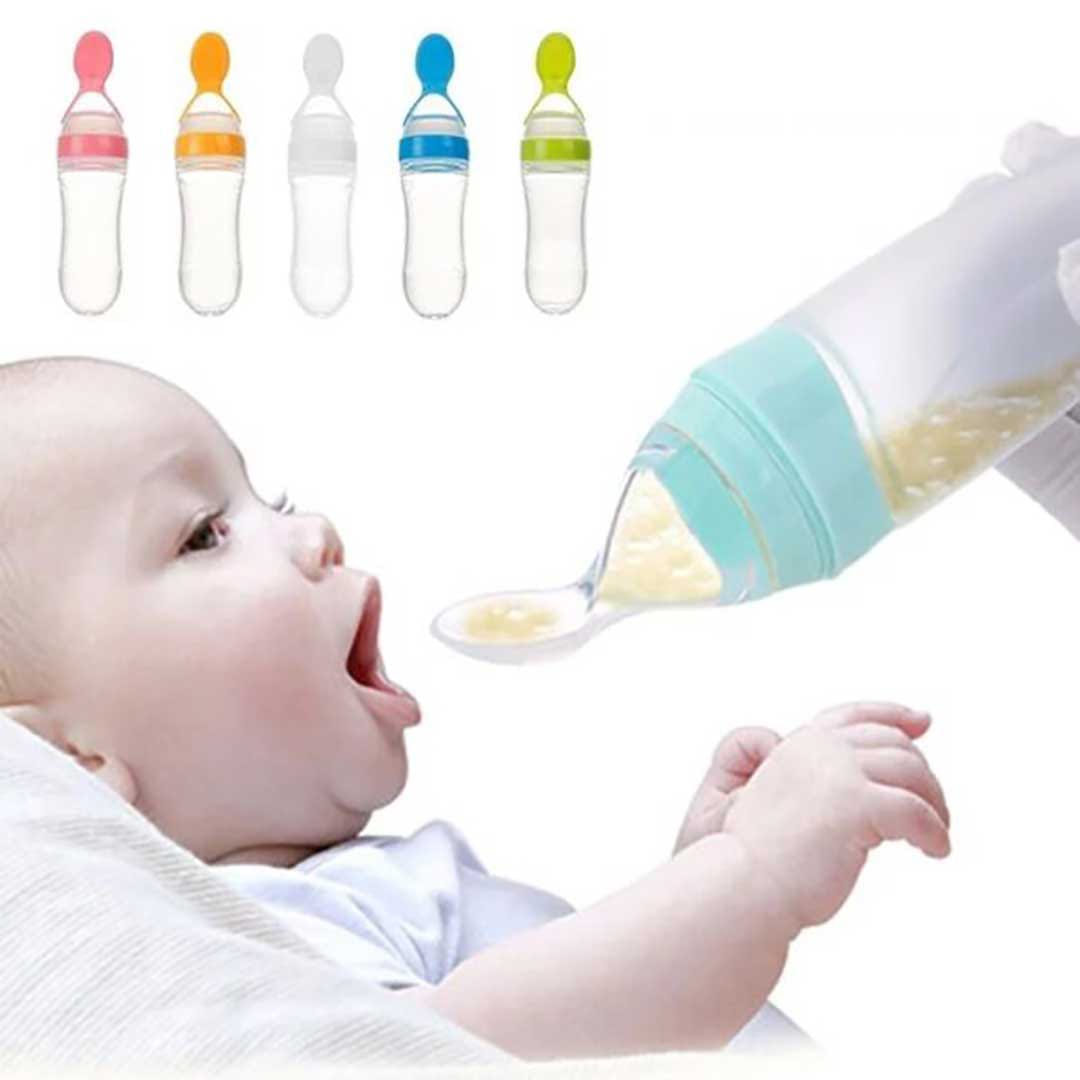 Silicone Baby Spoon Feeder – Soft Squeeze Feeding Bottle for Newborns & Toddlers
