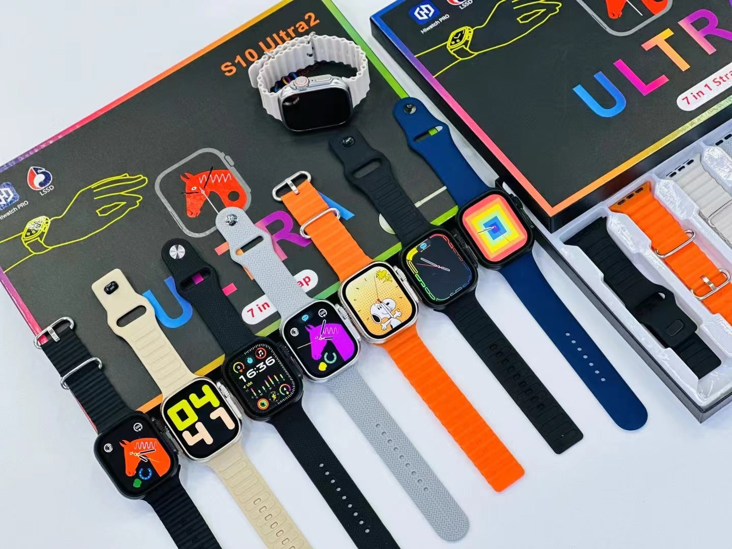 7-in-1 Ultra Smart Watch (Series 8) – 7 Straps Gift Edition for Boys & Girls