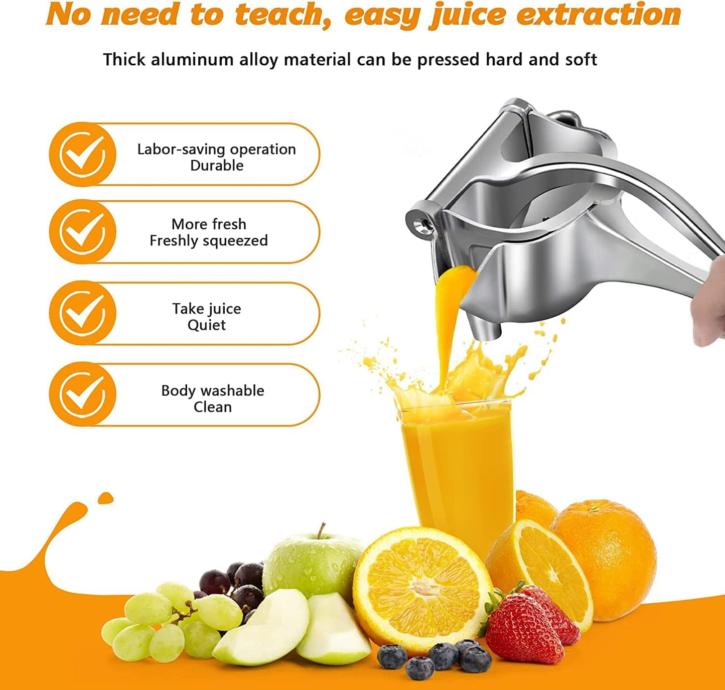 Manual Portable Fruit Press | Handheld Juicer for Fresh Fruits