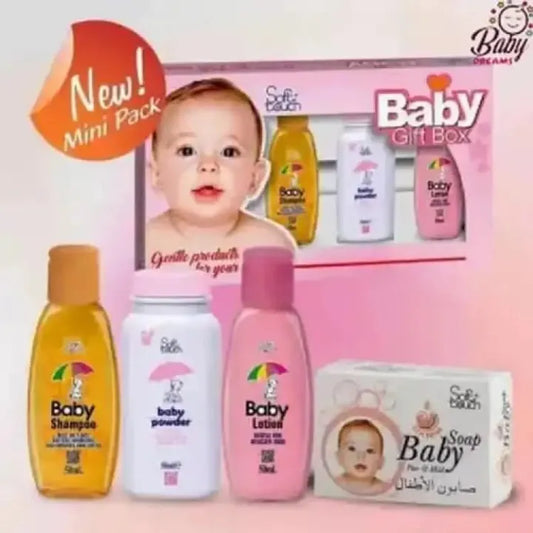 Soft Touch Baby Care Gift Box Kit – Pack of 4 (50ml Each) | Shampoo, Oil & Lotion Set for Newborns