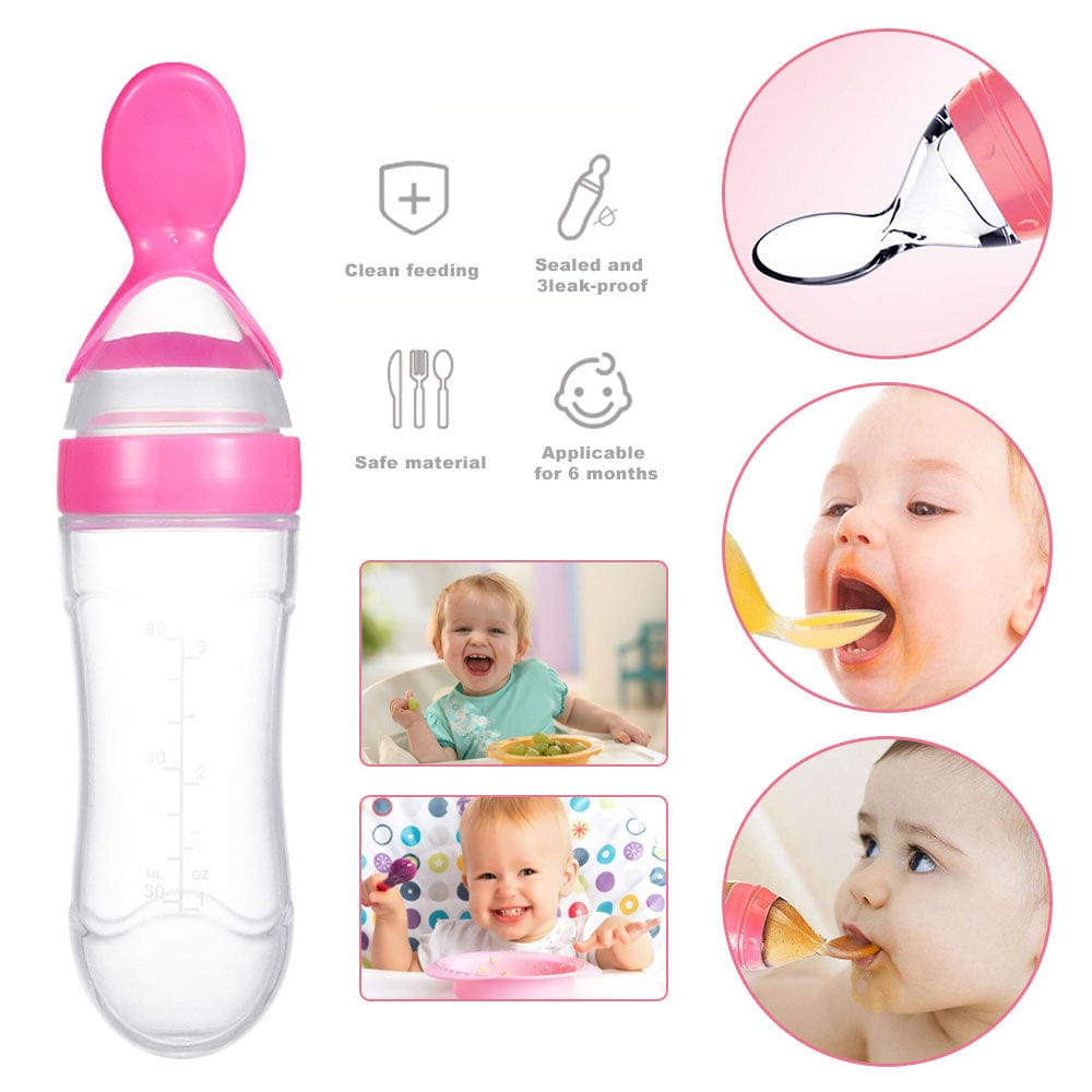 Silicone Baby Spoon Feeder – Soft Squeeze Feeding Bottle for Newborns & Toddlers