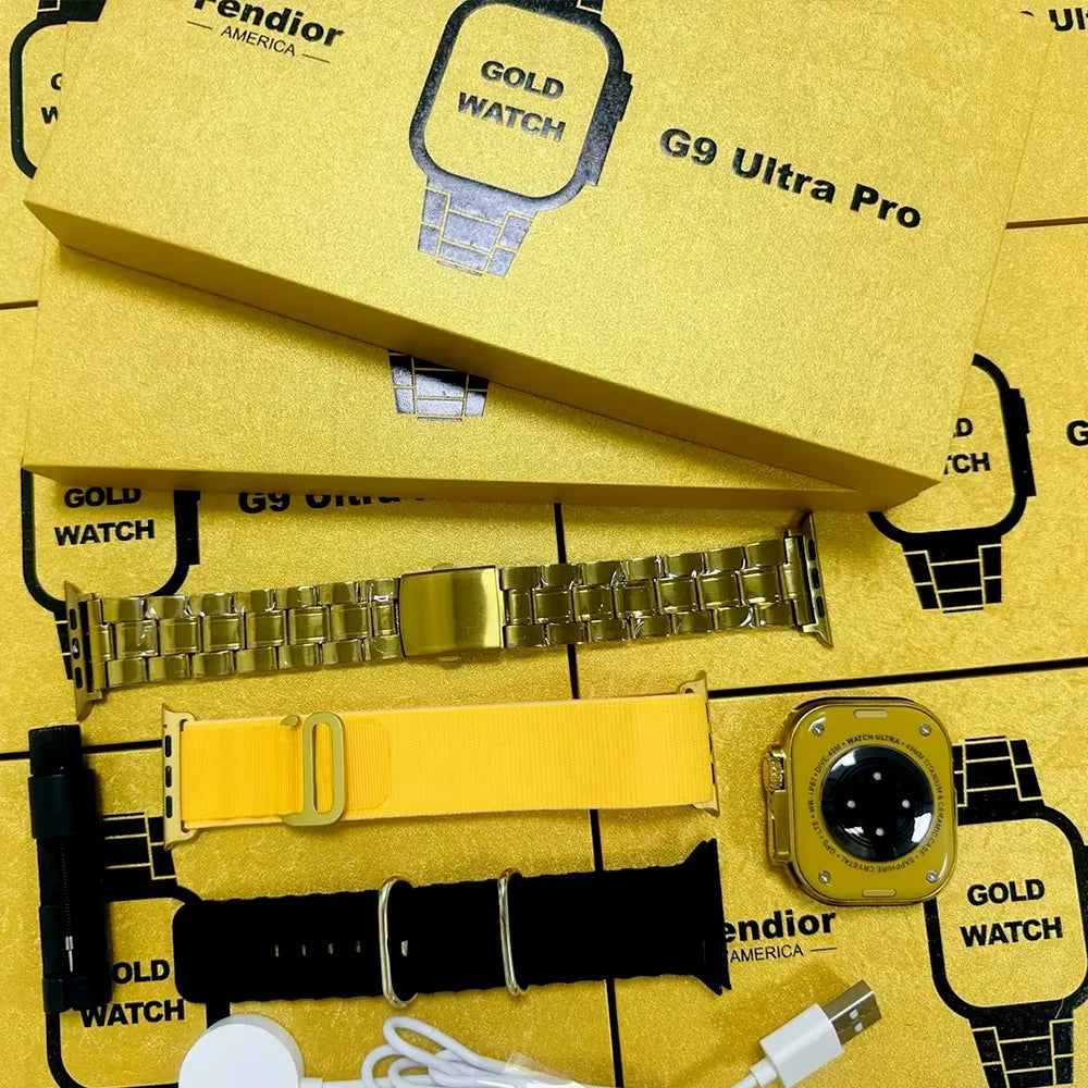 G9 Ultra Pro Smart Watch (Golden Edition) – 49MM Ultra Series 8 Premium Edition