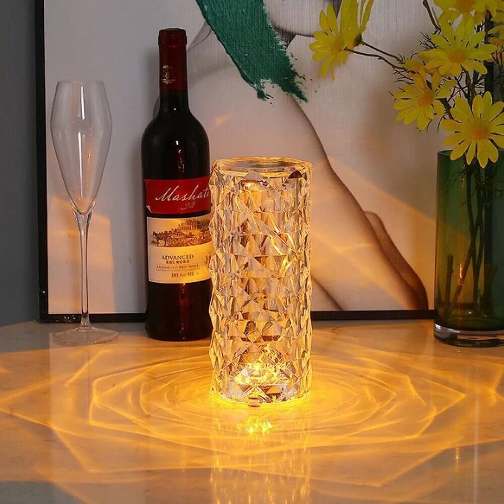 Night Light Acrylic Waterdrop Table Crystal Lamp – Rechargeable Mini LED Light